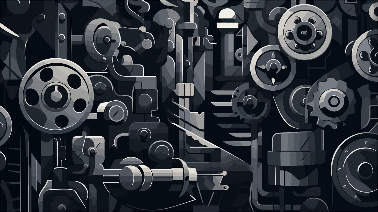 Design file of industrial gear pattern showing detailed mechanical elements in black and grey