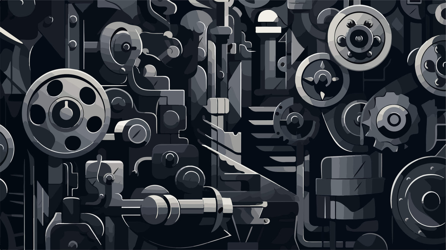 Design file of industrial gear pattern showing detailed mechanical elements in black and grey