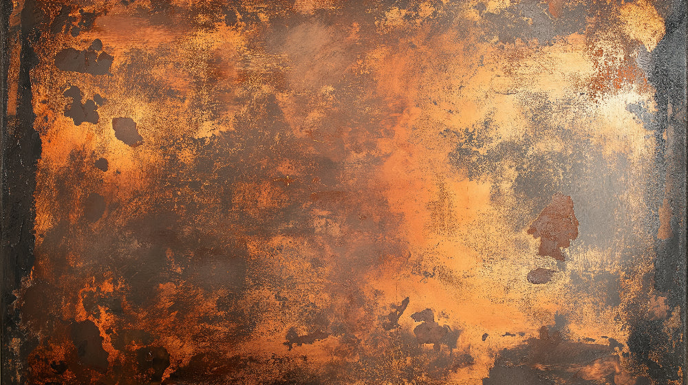 Copper metal effect wallpaper design file showing detailed oxidized texture and patina patterns