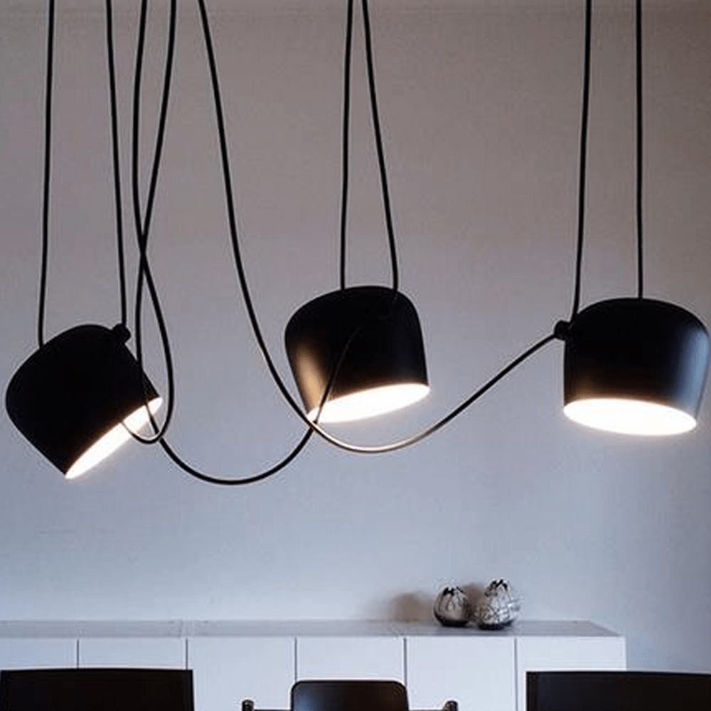 Modern Pendant Light Adjustable Black Drum Shades - Product detail 4