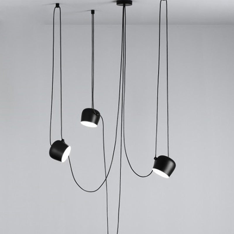 Modern Pendant Light Adjustable Black Drum Shades - Product detail 5