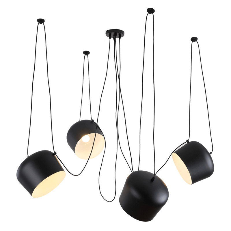 Modern Pendant Light Adjustable Black Drum Shades - Product detail 8