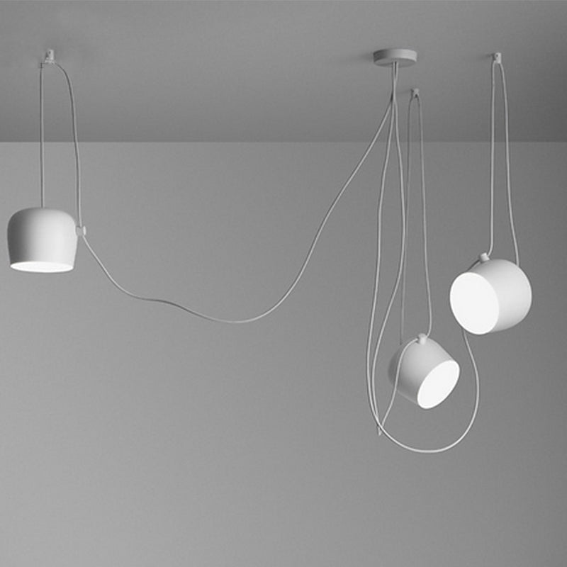 Modern Pendant Light Adjustable Black Drum Shades - Product example