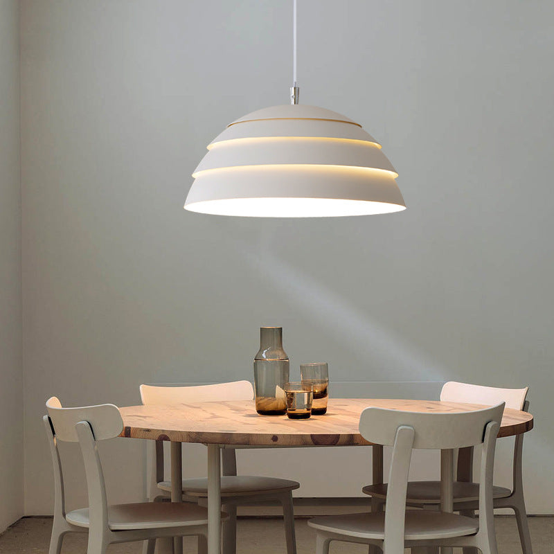 Modern Pendant Light Black Dome Layered Design - Product detail 4