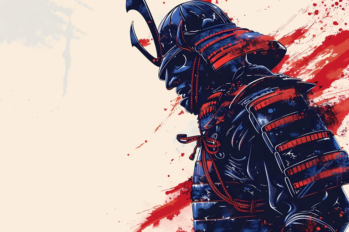 Japanese Samurai design file showing detailed blue and red artistic pattern