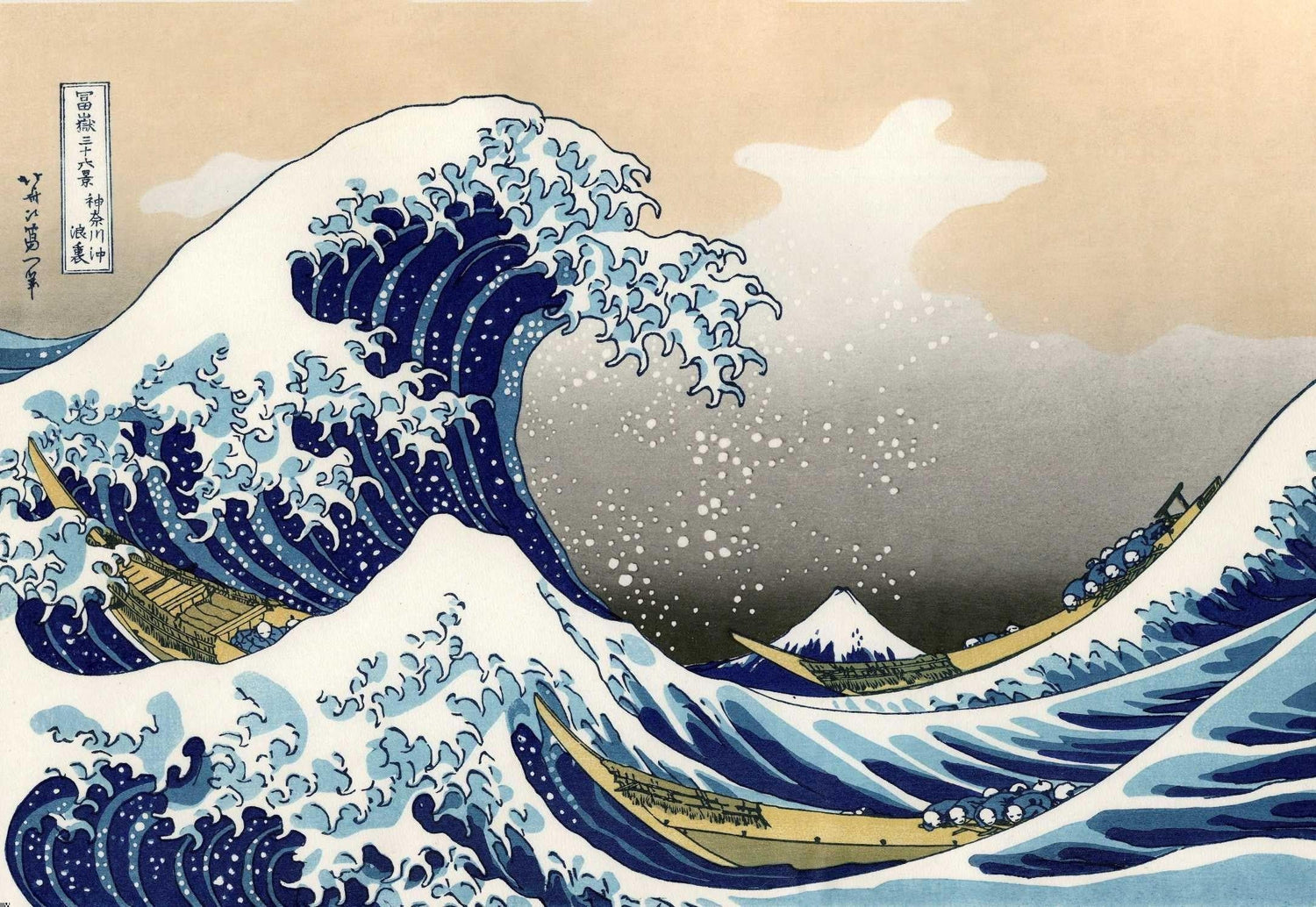 Japanese Wave Wallpaper design file showing detailed Great Wave pattern and Mount Fuji