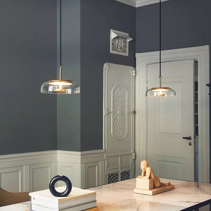 Modern LED Pendant Light Glass Stone Disc Design - Product detail 7