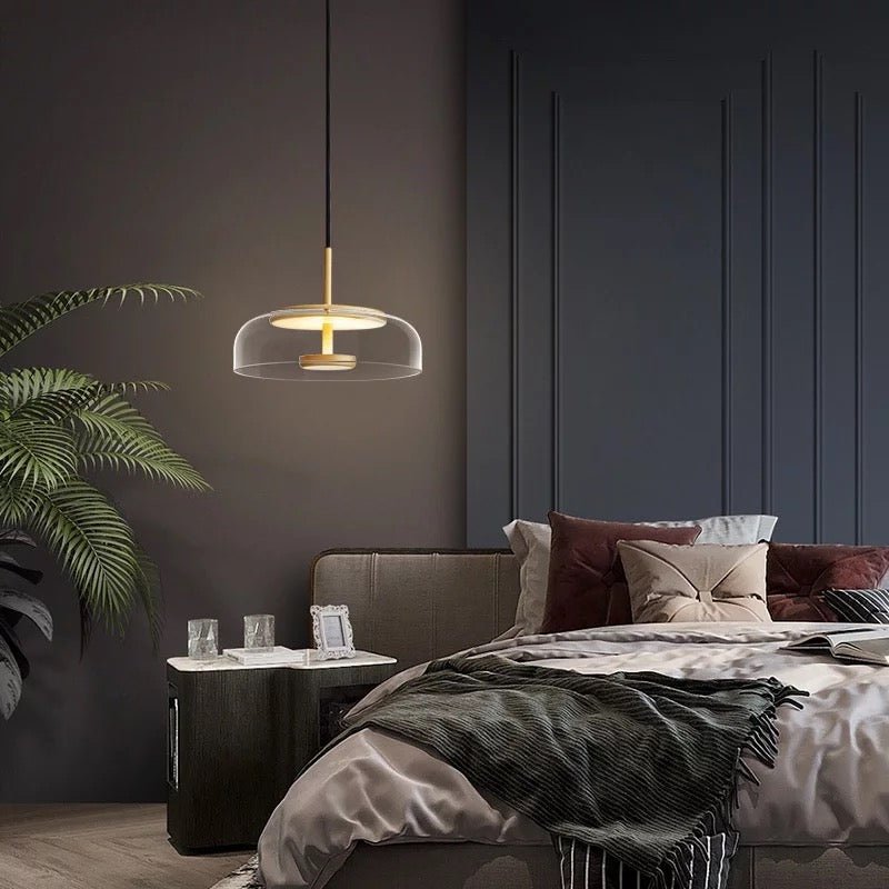 Modern LED Pendant Light Glass Stone Disc Design - Product detail 5