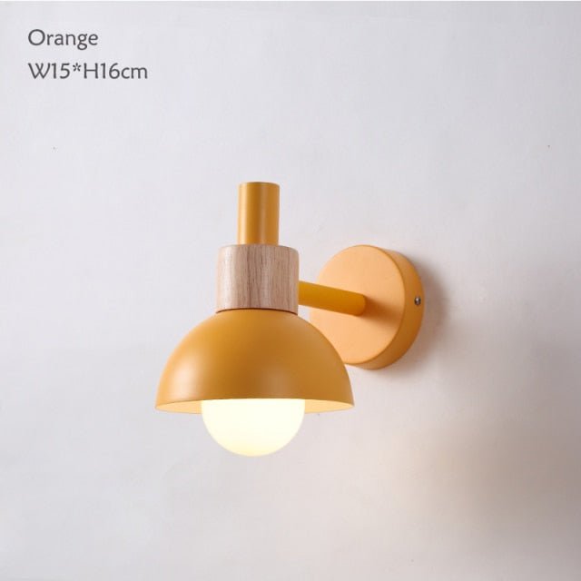Scandinavian Wall Light Wood and Metal Dome Design - Product detail 12