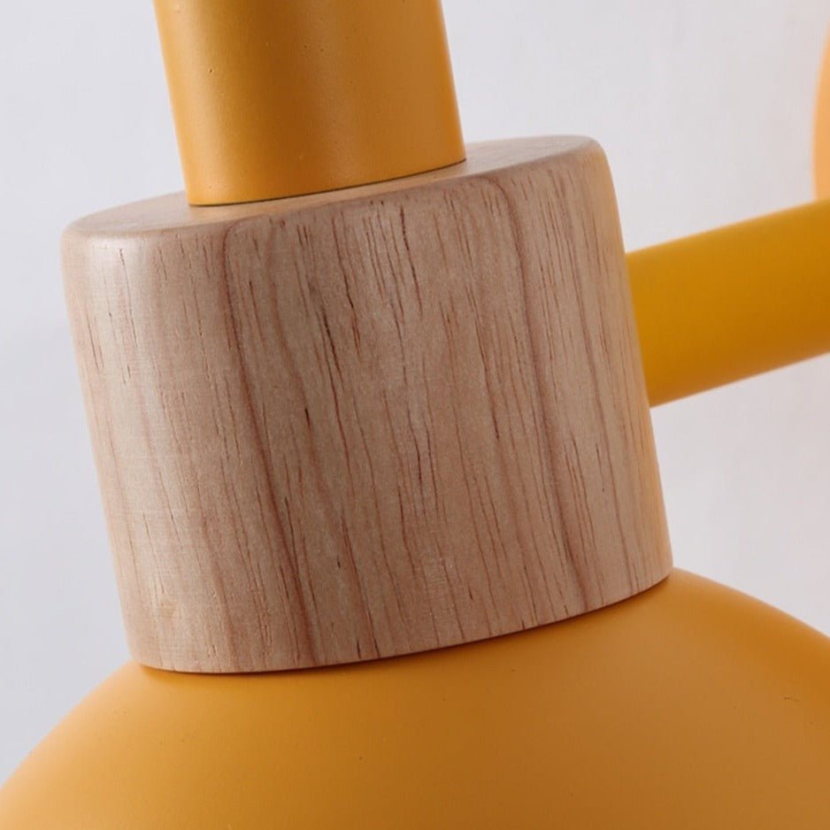 Scandinavian Wall Light Wood and Metal Dome Design - Product detail 10