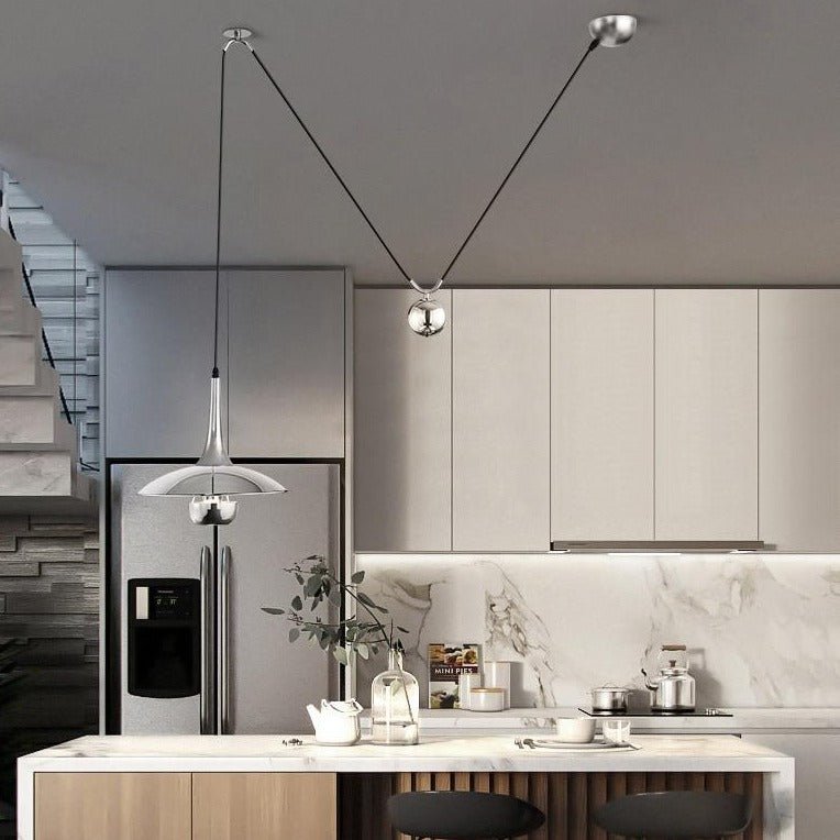 Modern Pendant Light Adjustable Chrome Swing Arm - Product detail 6