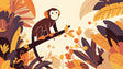 Jungle monkey wallpaper creating a cozy atmosphere in a modern nursery with natural light and wooden furniture