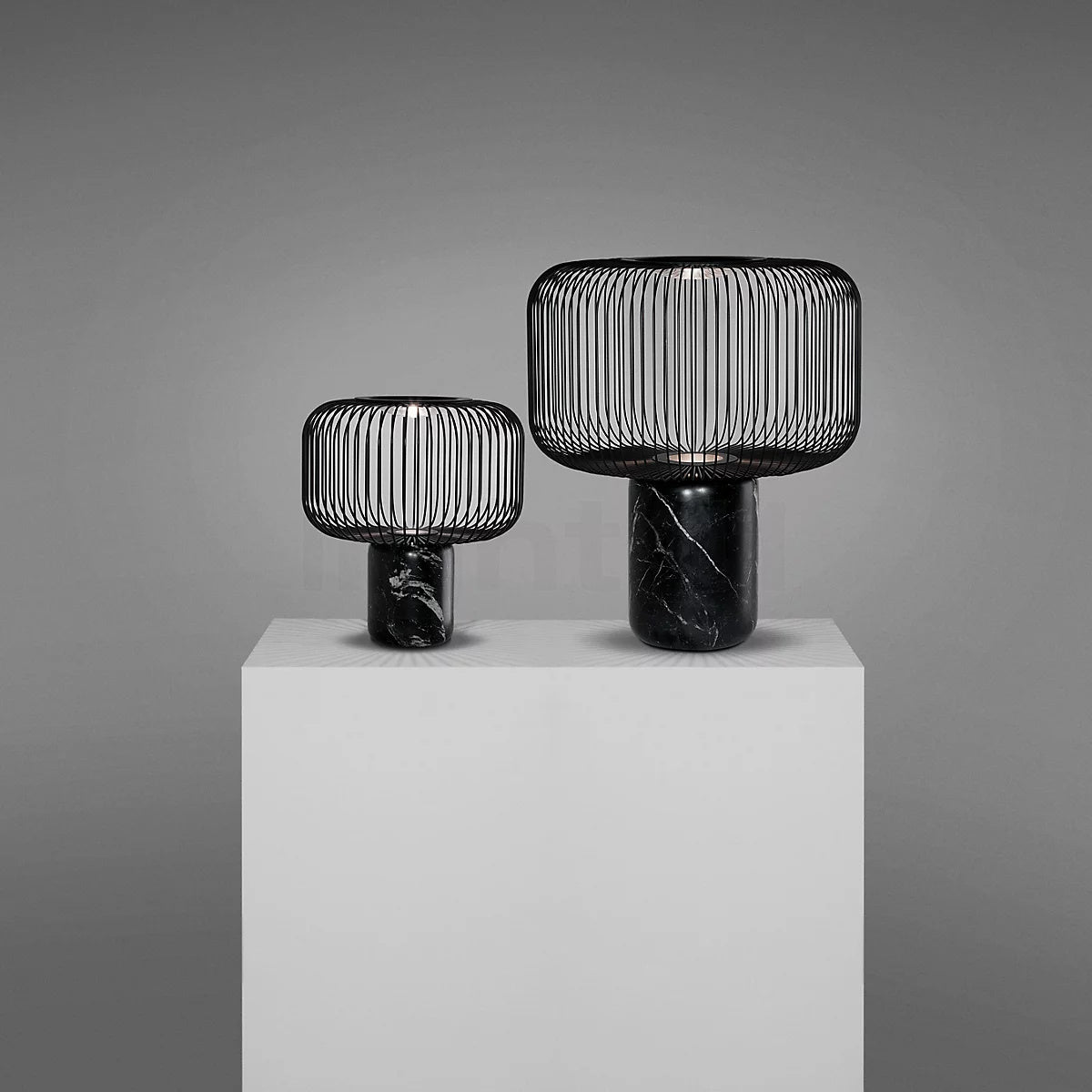Modern Table Lamp Black Marble Base with Wire Cage Shade - Product detail 15