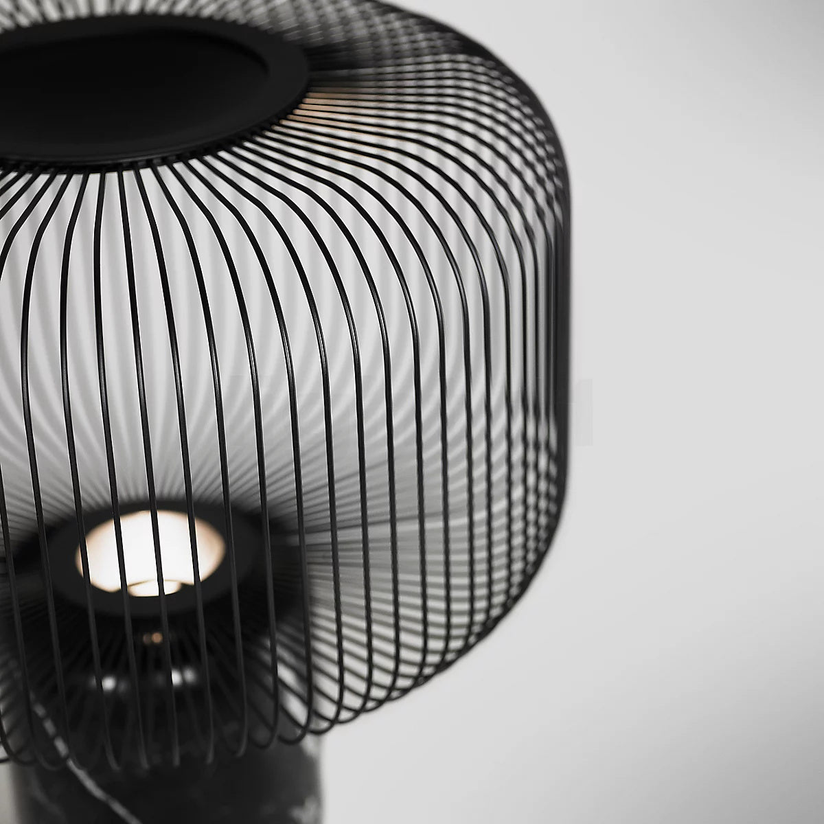 Modern Table Lamp Black Marble Base with Wire Cage Shade - Product detail 16