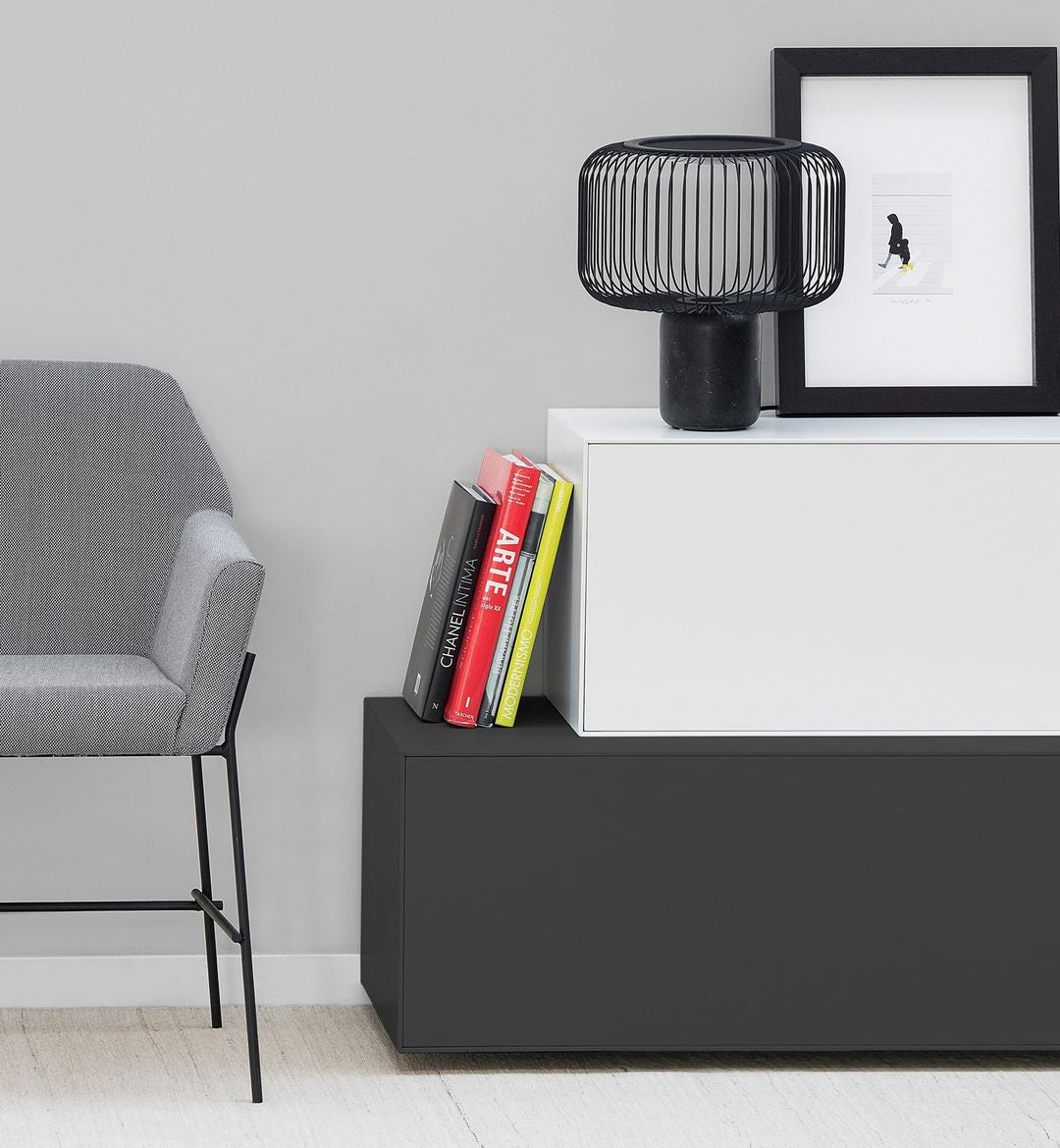 Modern Table Lamp Black Marble Base with Wire Cage Shade - Product detail 19