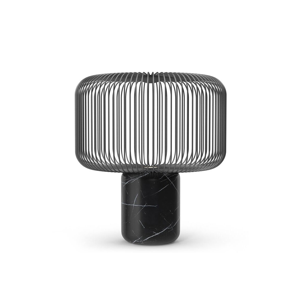 Modern Table Lamp Black Marble Base with Wire Cage Shade - Product detail 31