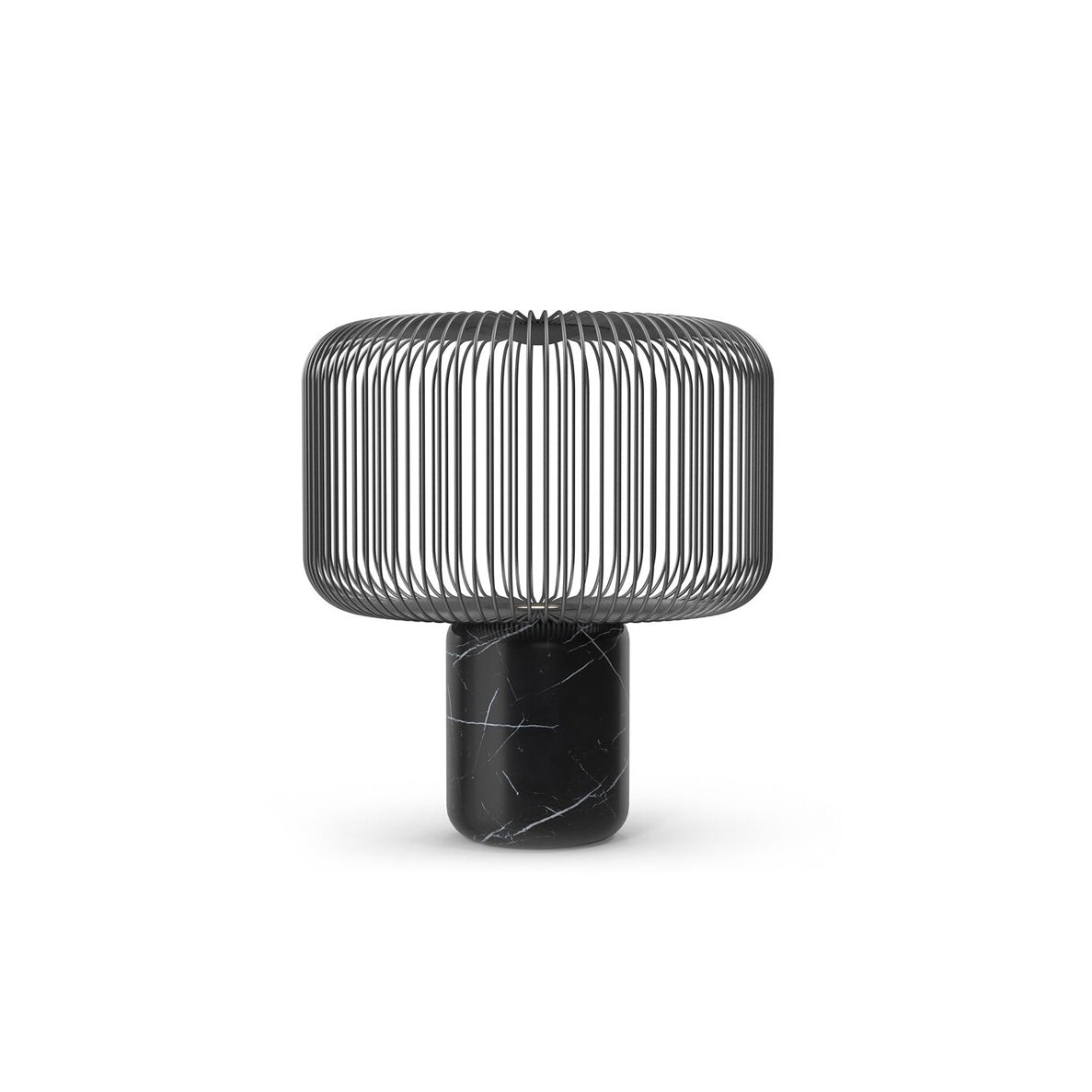 Modern Table Lamp Black Marble Base with Wire Cage Shade - Product detail 30