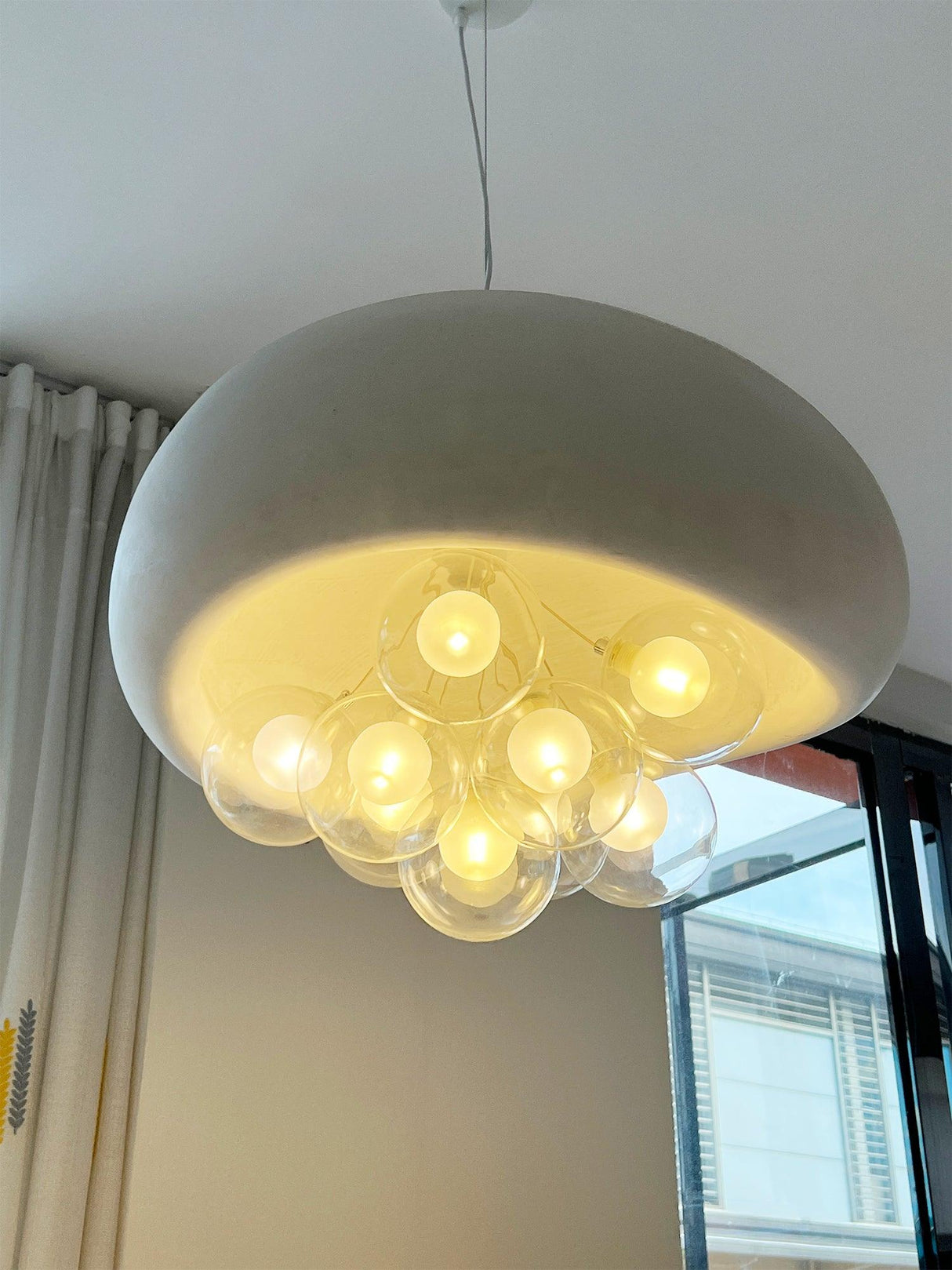 Modern Bubble Ceiling Light Matte Black Dome With Glass Spheres - Product detail 21