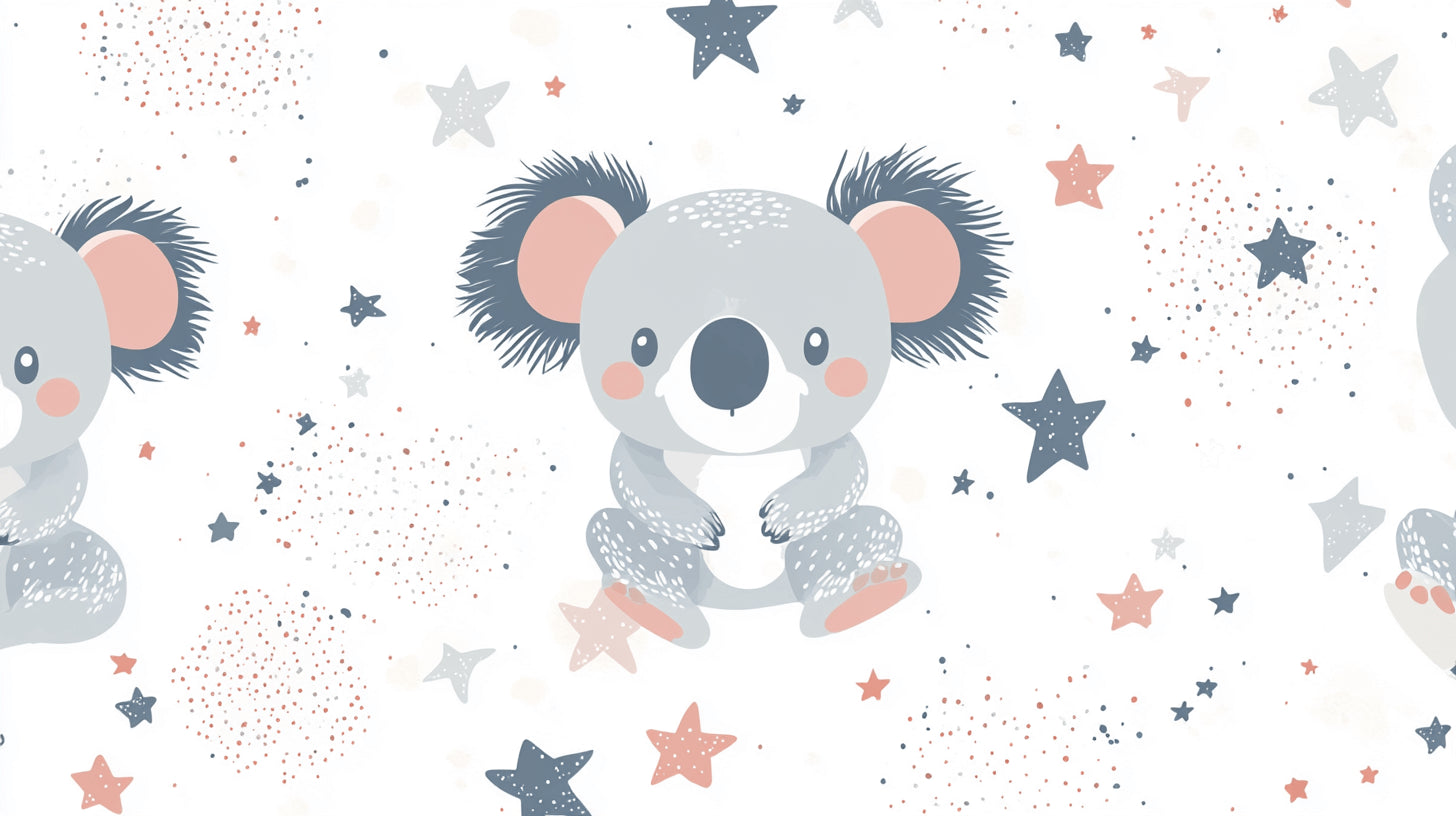 Koala wallpaper design file showing star and cloud pattern details