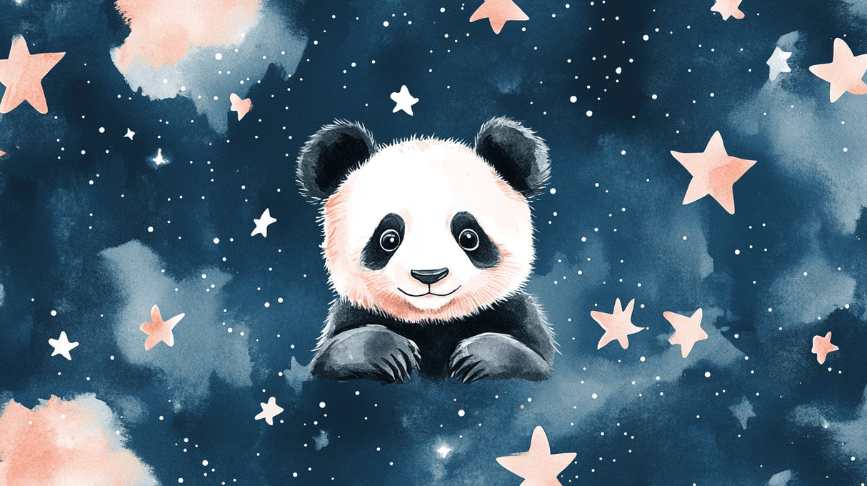 Panda starry night wallpaper design file showing detailed pattern and stars
