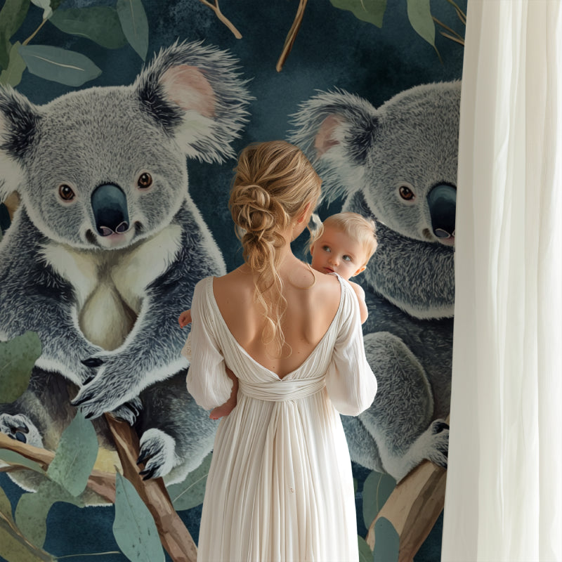 Playroom decorated with Australian wildlife koala mural showing scale and color harmony