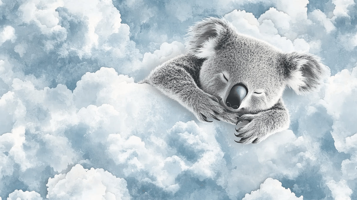Koala cloud pattern design file showing detailed fur texture and dreamy sky elements