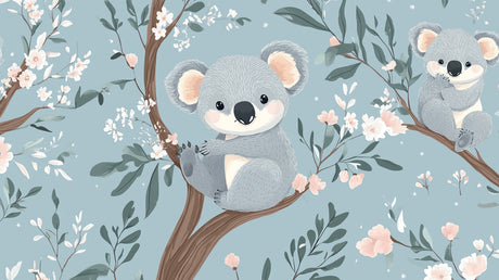 Koala wallpaper design file showing detailed cherry blossoms and cloud pattern