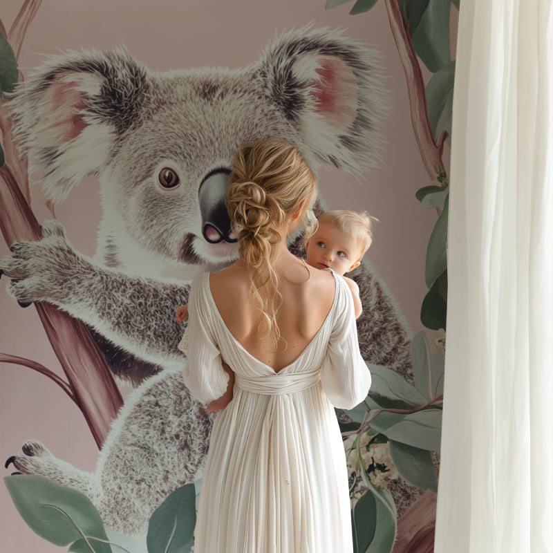 Koala and eucalyptus design adding charm to a reading nook