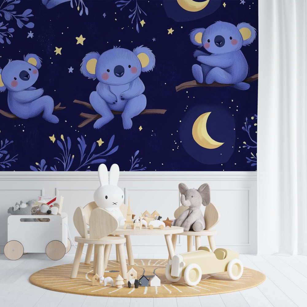 Australian koala wallpaper transforming a child's bedroom into a dreamy sanctuary