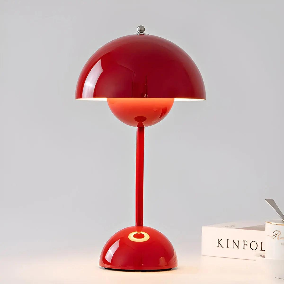 Modern Dome Table Lamp Pink Metal Finish - Product detail 9