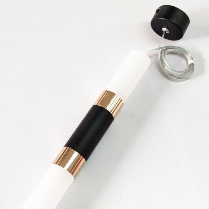 Modern Pendant Light Black White Gold Cylinder Design - Product detail 7