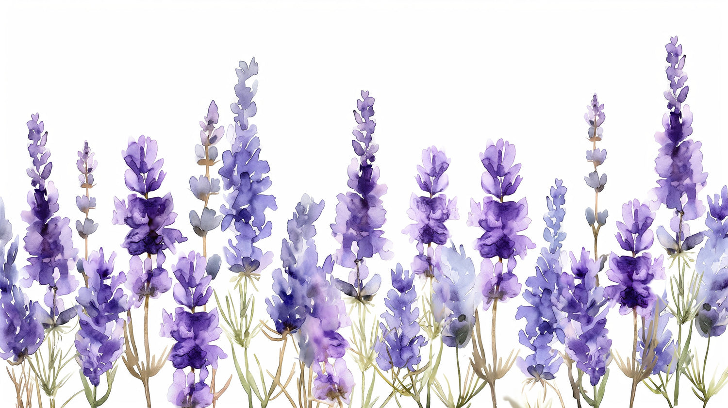 Lavender floral wallpaper mural creating a peaceful atmosphere in a bright modern bedroom with natural light