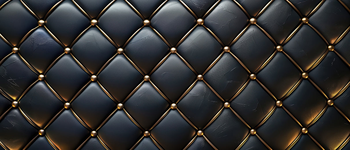 Design file showing detailed black and gold quilted leather pattern texture