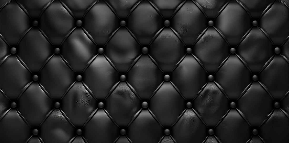 Black leather tufted wallpaper design file showing detailed quilted pattern and texture
