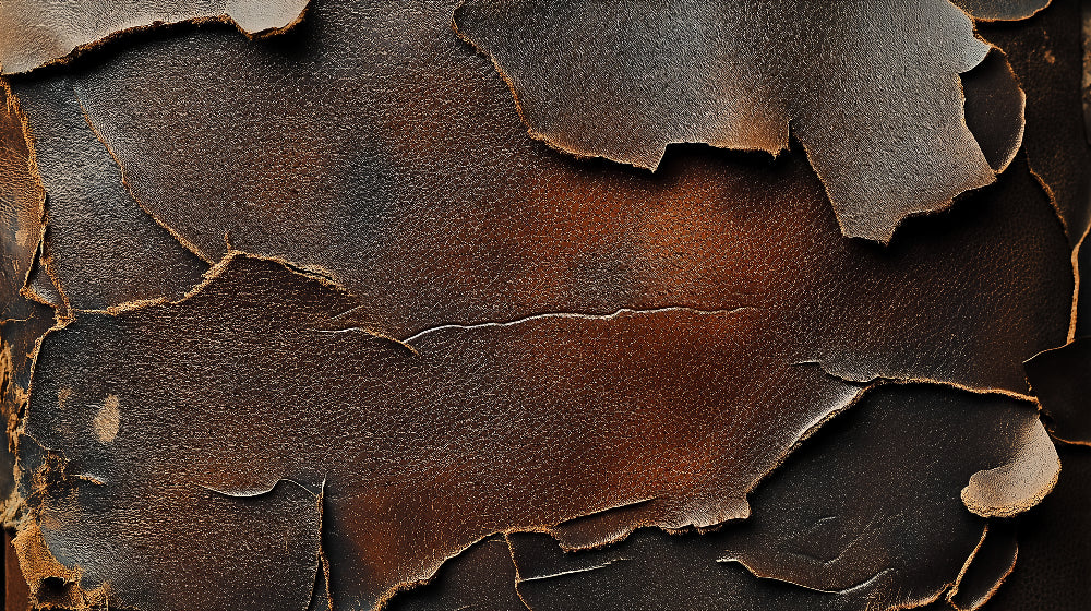 Leather wallpaper design file showing rich brown textured pattern with distressed details