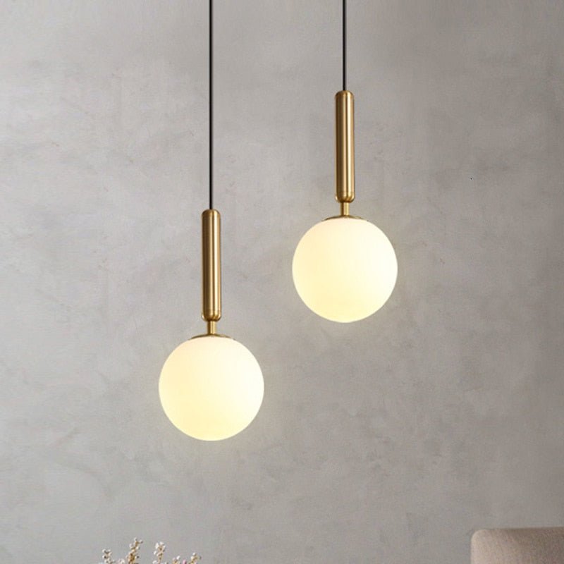 Modern Globe Pendant Light Brass Cylinder Design - Product detail 5
