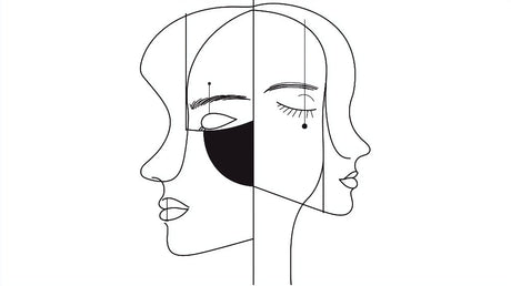 Abstract Face Line Art Wallpaper design file showing continuous black lines on white background