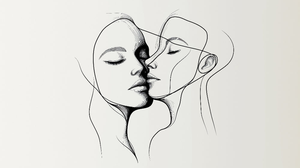 Abstract Face Line Art Wallpaper design file showing intricate black and white pattern