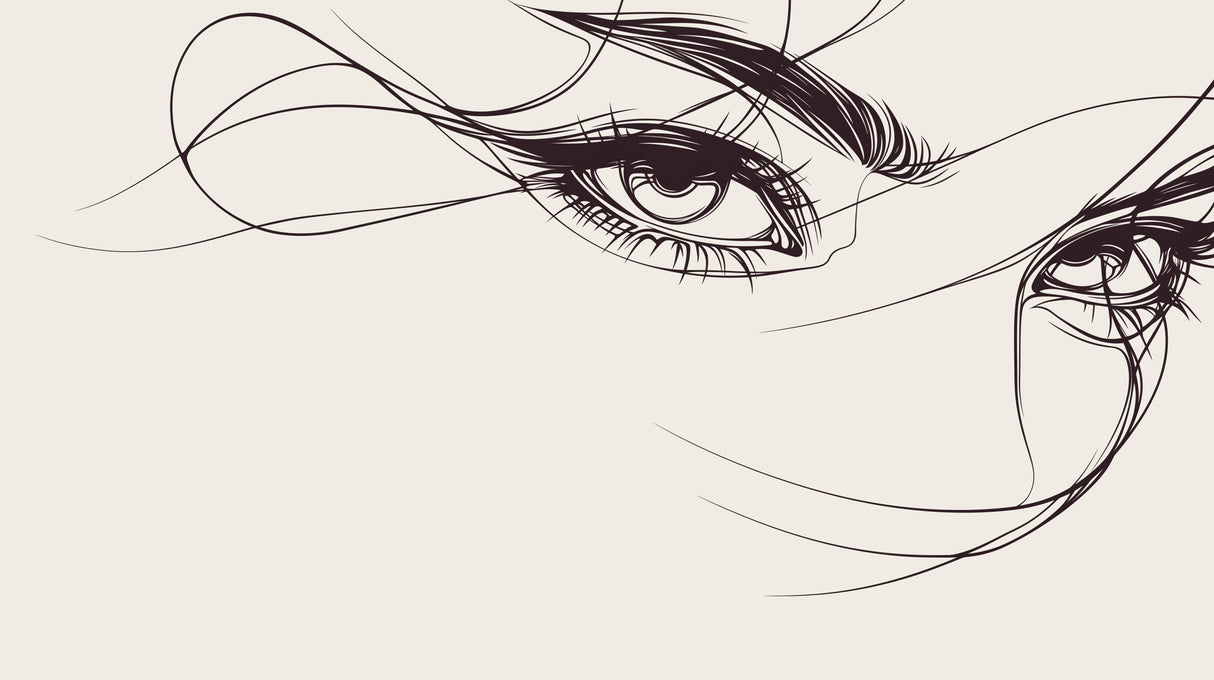 Dramatic eye sketch design file showing intricate black line work on white background
