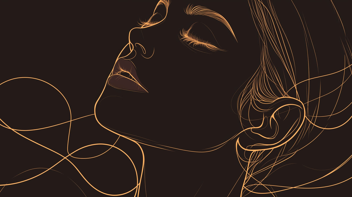 Line art portrait wallpaper design file showing intricate black and white pattern