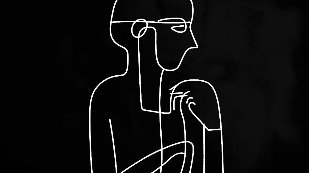 Minimalist line art face design file showing intricate black and white pattern