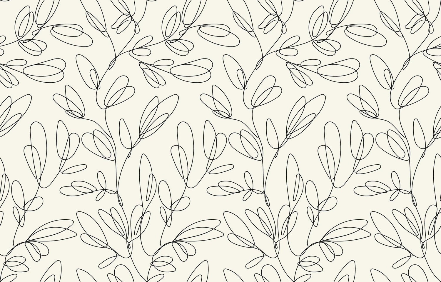 Minimalist floral line art design file showing continuous botanical pattern on beige background