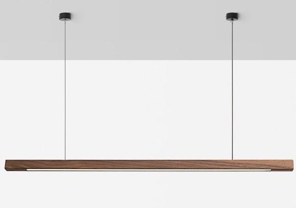 Wooden LED Linear Pendant Light Pine or Walnut Finish - Product detail 11