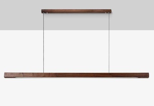Wooden LED Linear Pendant Light Pine or Walnut Finish - Product detail 12