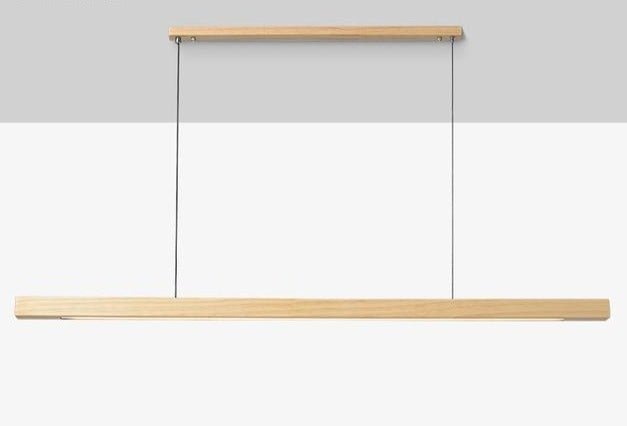 Wooden LED Linear Pendant Light Pine or Walnut Finish - Product detail 14