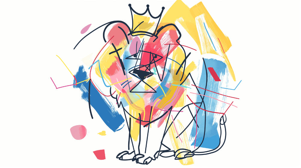 Abstract Lion Street Art Wallpaper design file showing vibrant colors and artistic brushstrokes