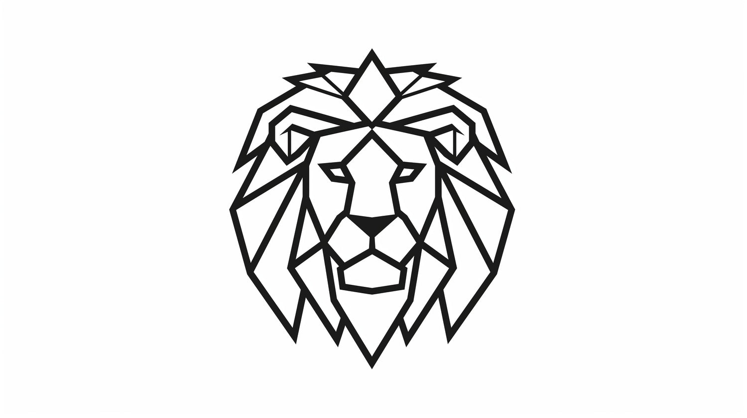 Geometric Lion Wallpaper design file showing detailed black and white pattern