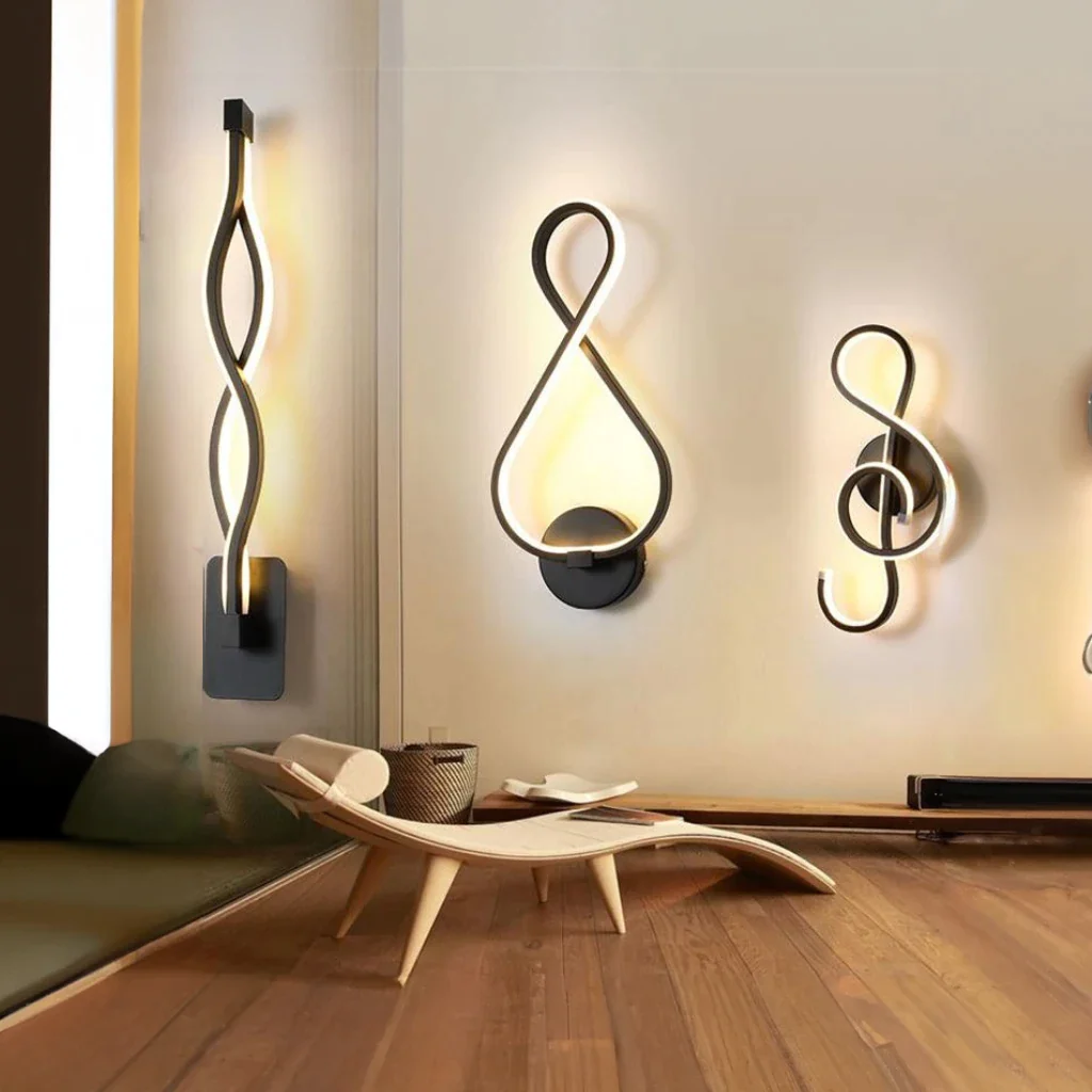Musical Note Wall Light LED Treble Clef Design - Product example