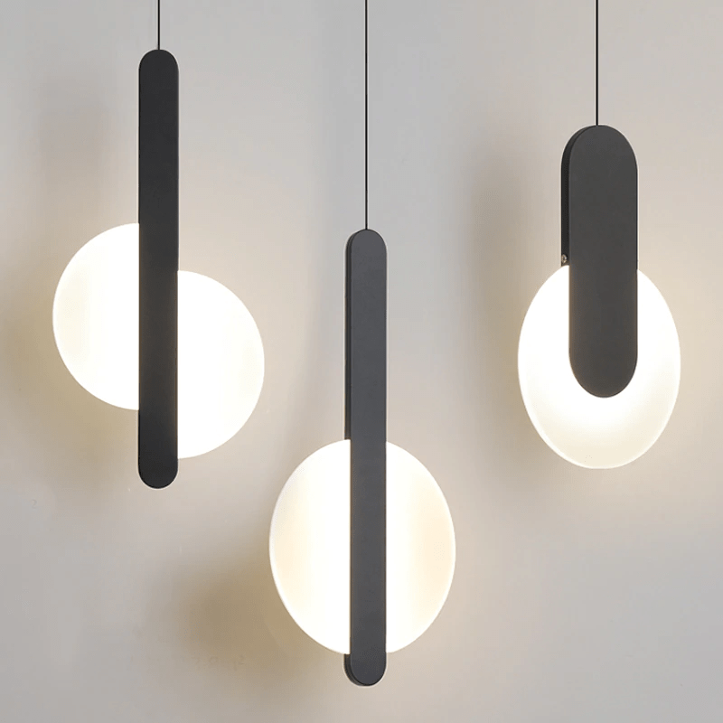 Modern LED Pendant Light Geometric Metal Disc Design - Product example