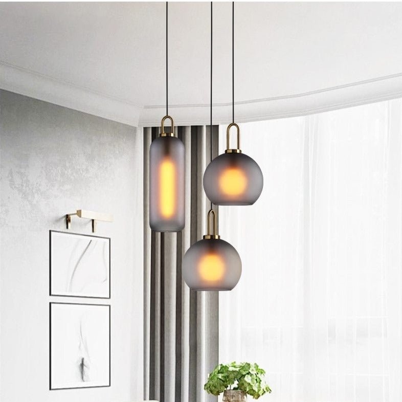 Modern Glass Pendant Light Frosted Globe Design - Product detail 6